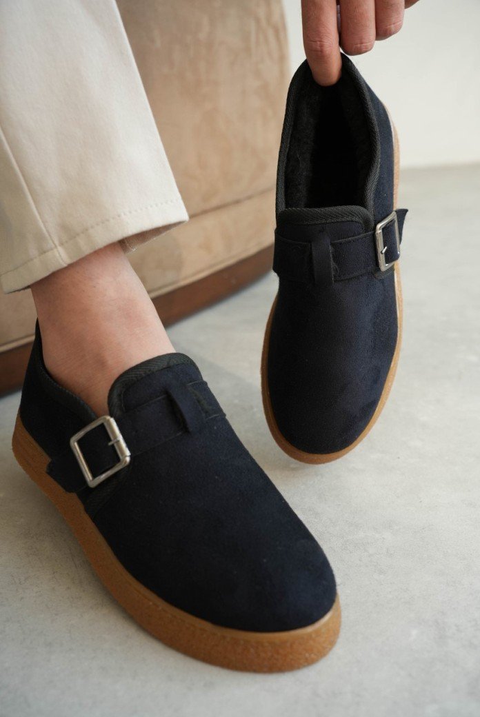 KB-KX1 Kuback Lacivert Kahve Taban Kürklü Günlük Erkek Ayakkabı