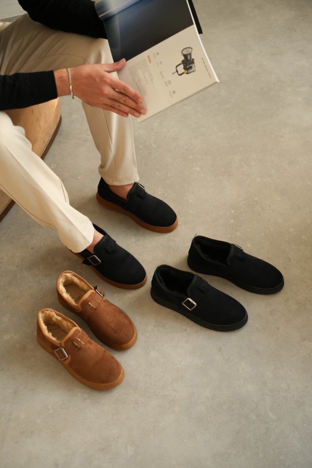 KB-KX1 Kuback Taba Kürklü Günlük Erkek Ayakkabı