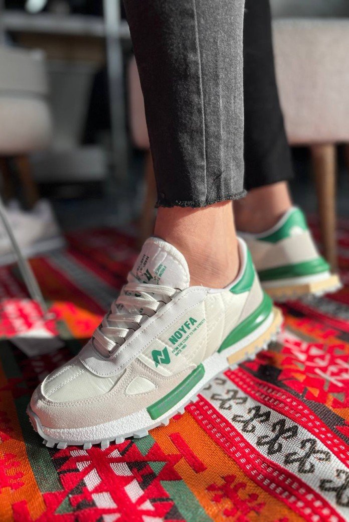 KB-N1 Kuback Beyaz Yeşil Detaylı Günlük Erkek Ayakkabı