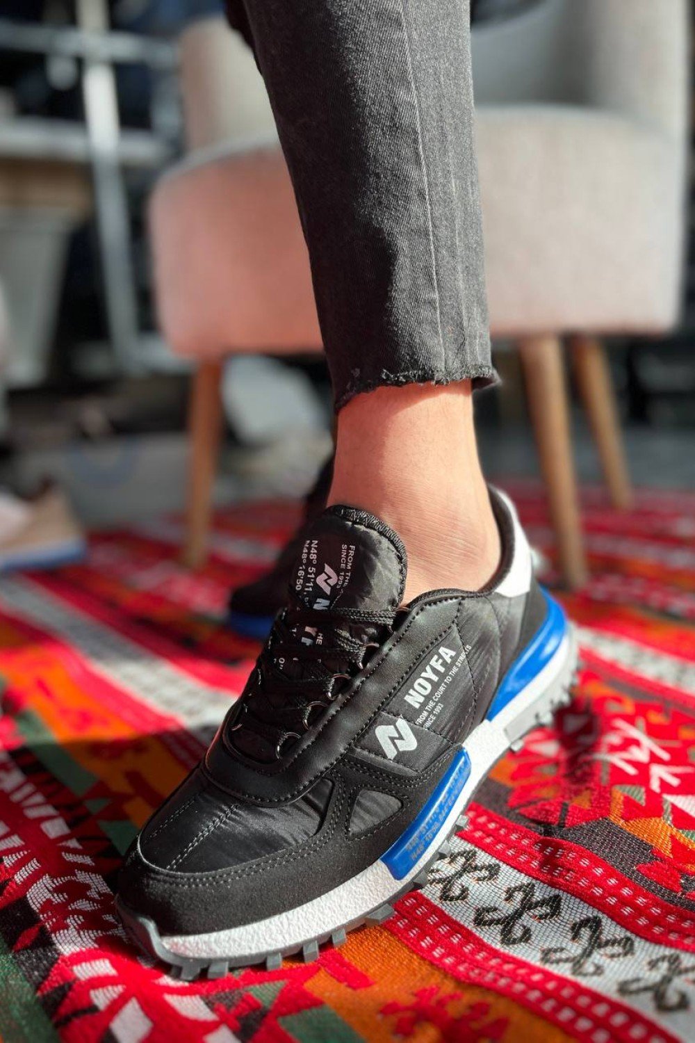 KB-N1 Kuback Siyah Mavi Detaylı Günlük Erkek Ayakkabı