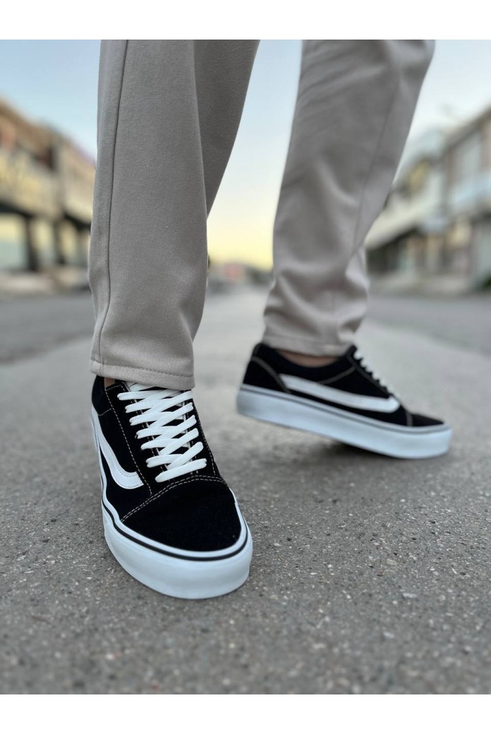 KB-V1 Kuback Siyah Beyaz Detaylı Günlük Erkek Ayakkabı