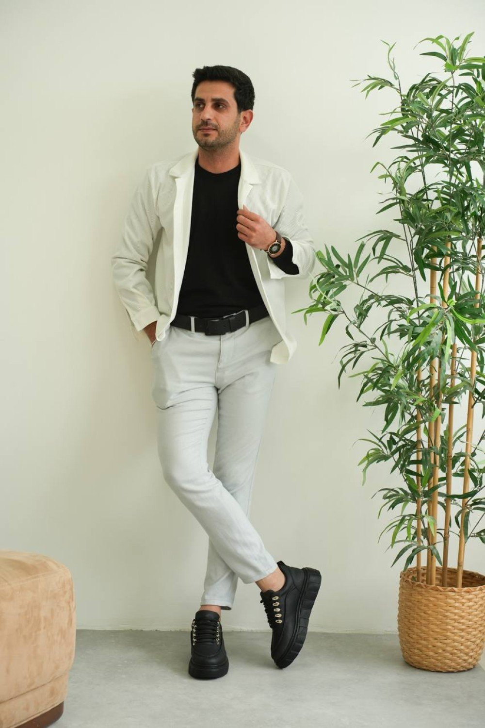 KB-X10 Kuback Kömür Cilt Yüksek Taban Günlük Spor Ayakkabı