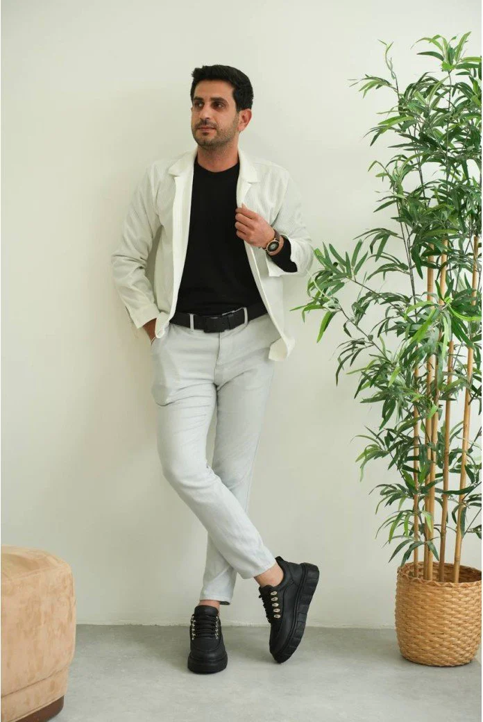 KB-X10 Kuback Kömür Cilt Yüksek Taban Günlük Spor Ayakkabı