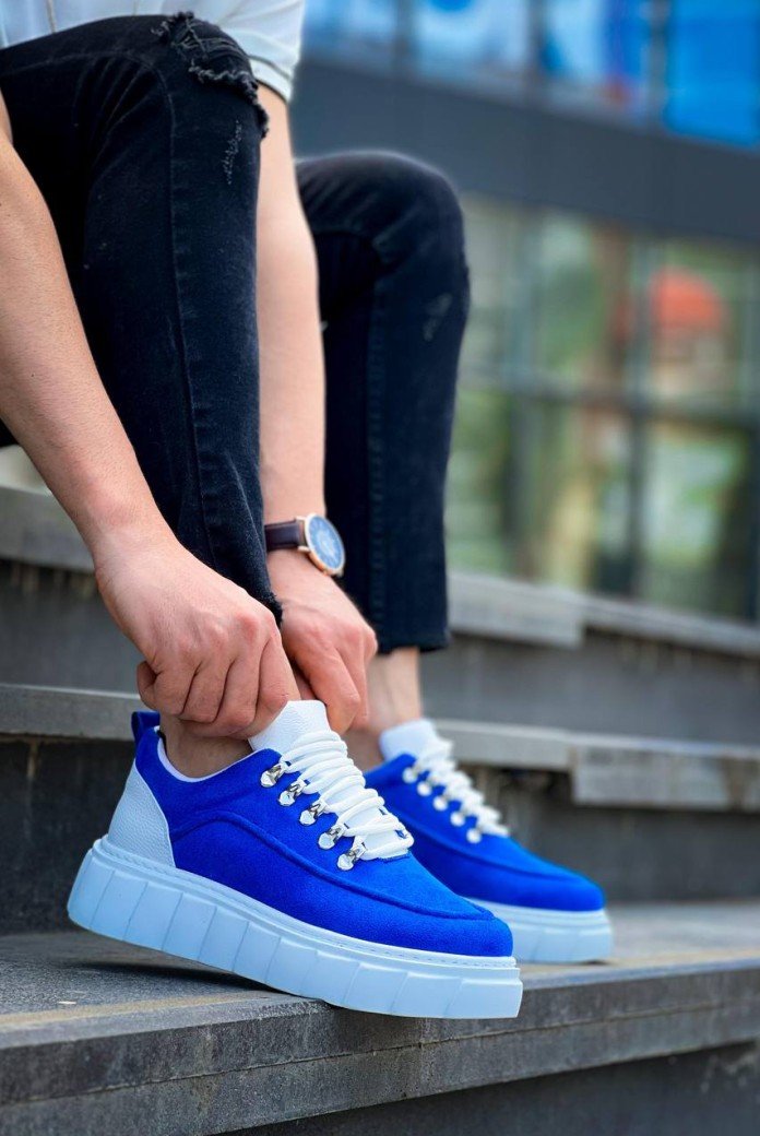 KB-X10 Kuback Sax Süet Beyaz Yüksek Taban Günlük Spor Ayakkabı