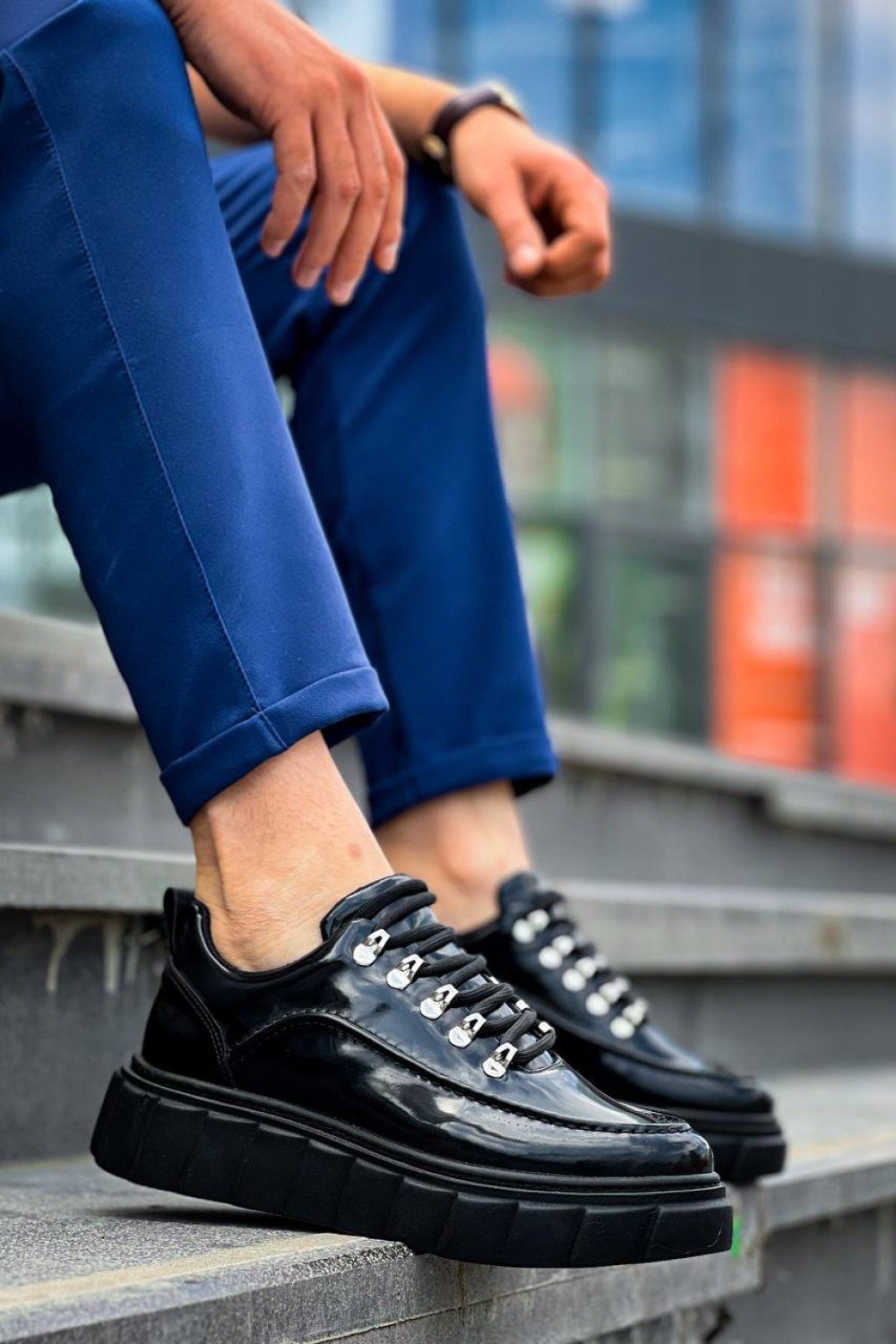 KB-X10 Kuback Siyah Rugan Siyah Yüksek Taban Günlük Spor Ayakkabı KB-X10 Kuback Siyah Rugan Siyah Yüksek Taban Günlük Spor Ayakkabı