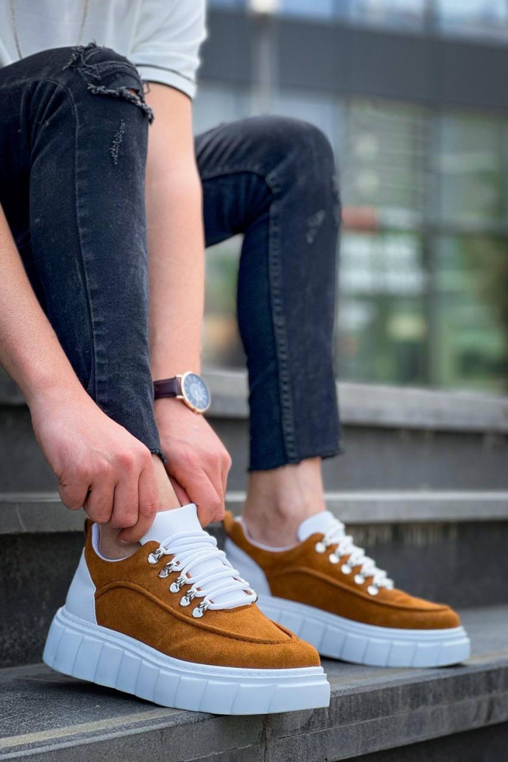 KB-X10 Kuback Taba Süet Beyaz Yüksek Taban Günlük Spor Ayakkabı KB-X10 Kuback Taba Süet Beyaz Yüksek Taban Günlük Spor Ayakkabı