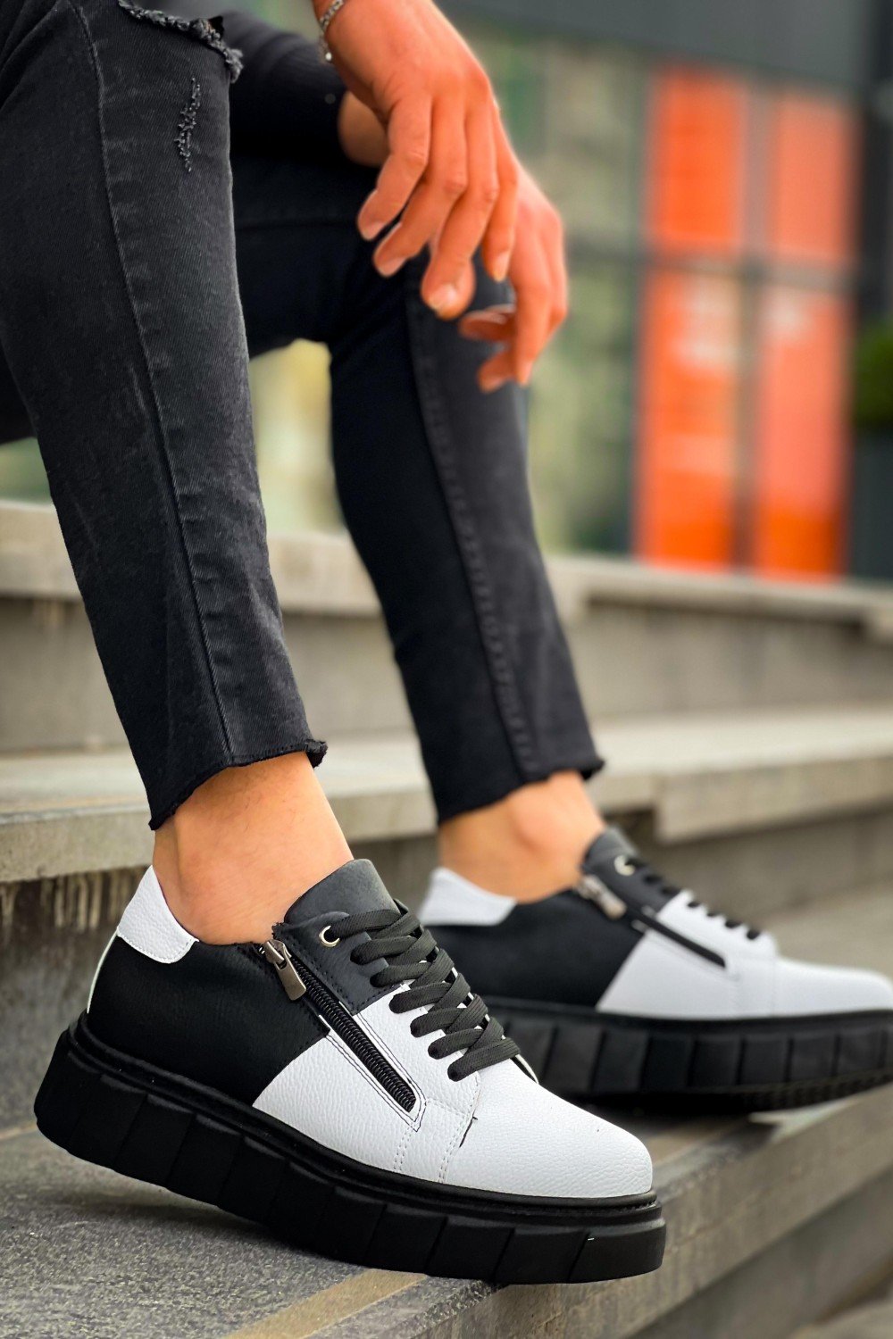 KB-X155 Kuback Beyaz Cilt Siyah Cilt Detaylı Siyah Yüksek Taban Günlük Spor Ayakkabı KB-X155 Kuback Beyaz Cilt Siyah Cilt Detaylı Siyah Yüksek Taban Günlük Spor Ayakkabı