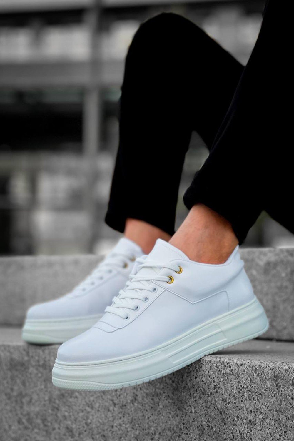 KB-X20 Kuback Beyaz Cilt Günlük Erkek Ayakkabı