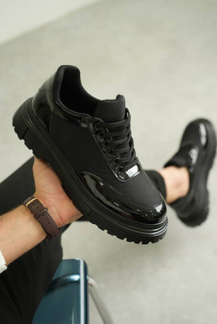 KB-X201 Kuback Kömür Rugan Paraşüt Günlük Erkek Ayakkabı