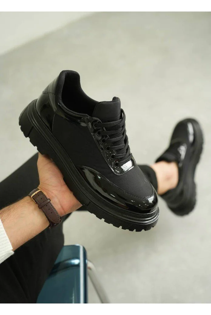 KB-X201 Kuback Kömür Rugan Paraşüt Günlük Erkek Ayakkabı