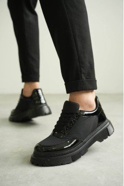 KB-X201 Kuback Kömür Rugan Paraşüt Günlük Erkek Ayakkabı