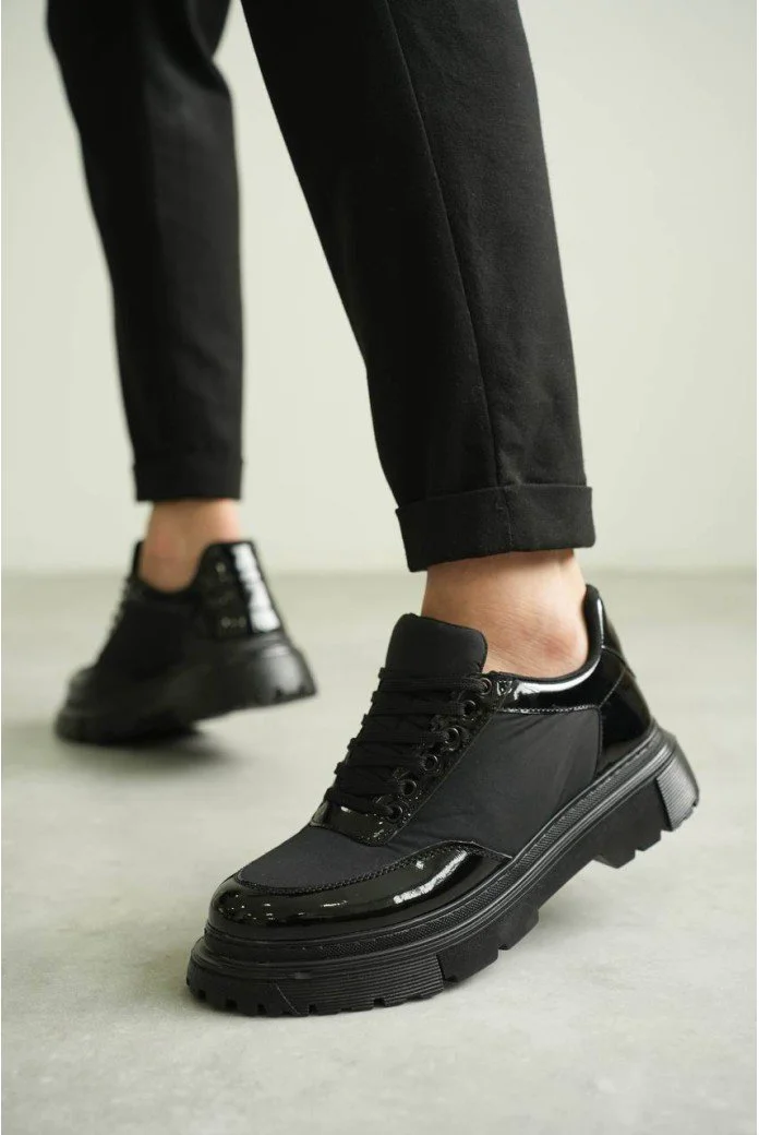 KB-X201 Kuback Kömür Rugan Paraşüt Günlük Erkek Ayakkabı