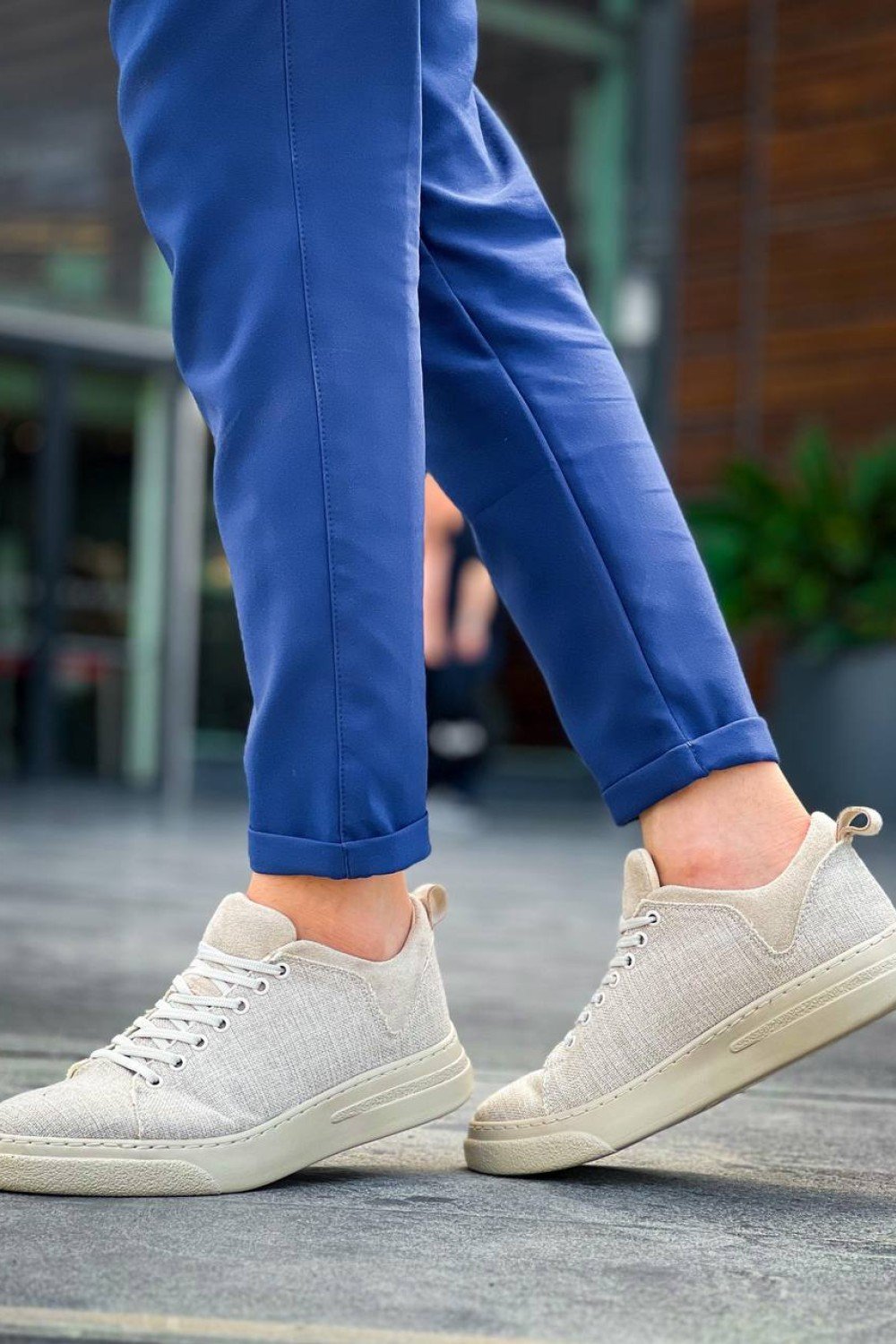 KB-X204 Kuback Bej Keten Bej Yüksek Taban Günlük Erkek Spor Ayakkabı