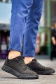 KB-X204 Kuback Siyah Keten Siyah Yüksek Taban Günlük Erkek Spor Ayakkabı