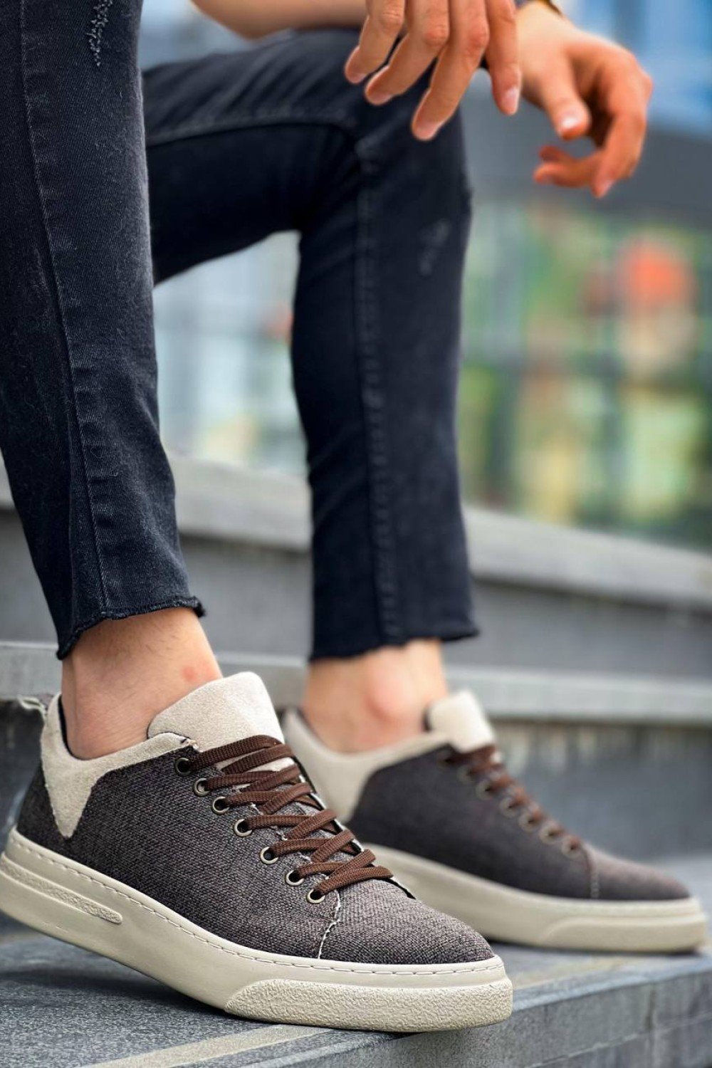 KB-X204 Kuback Taba Bej Keten Bej Yüksek Taban Günlük Erkek Spor Ayakkabı