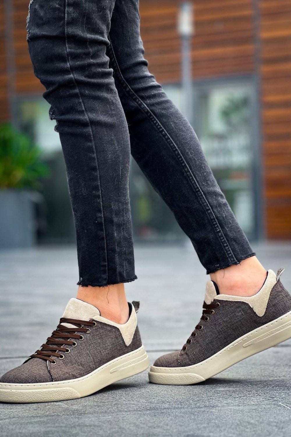 KB-X204 Kuback Taba Bej Keten Bej Yüksek Taban Günlük Erkek Spor Ayakkabı