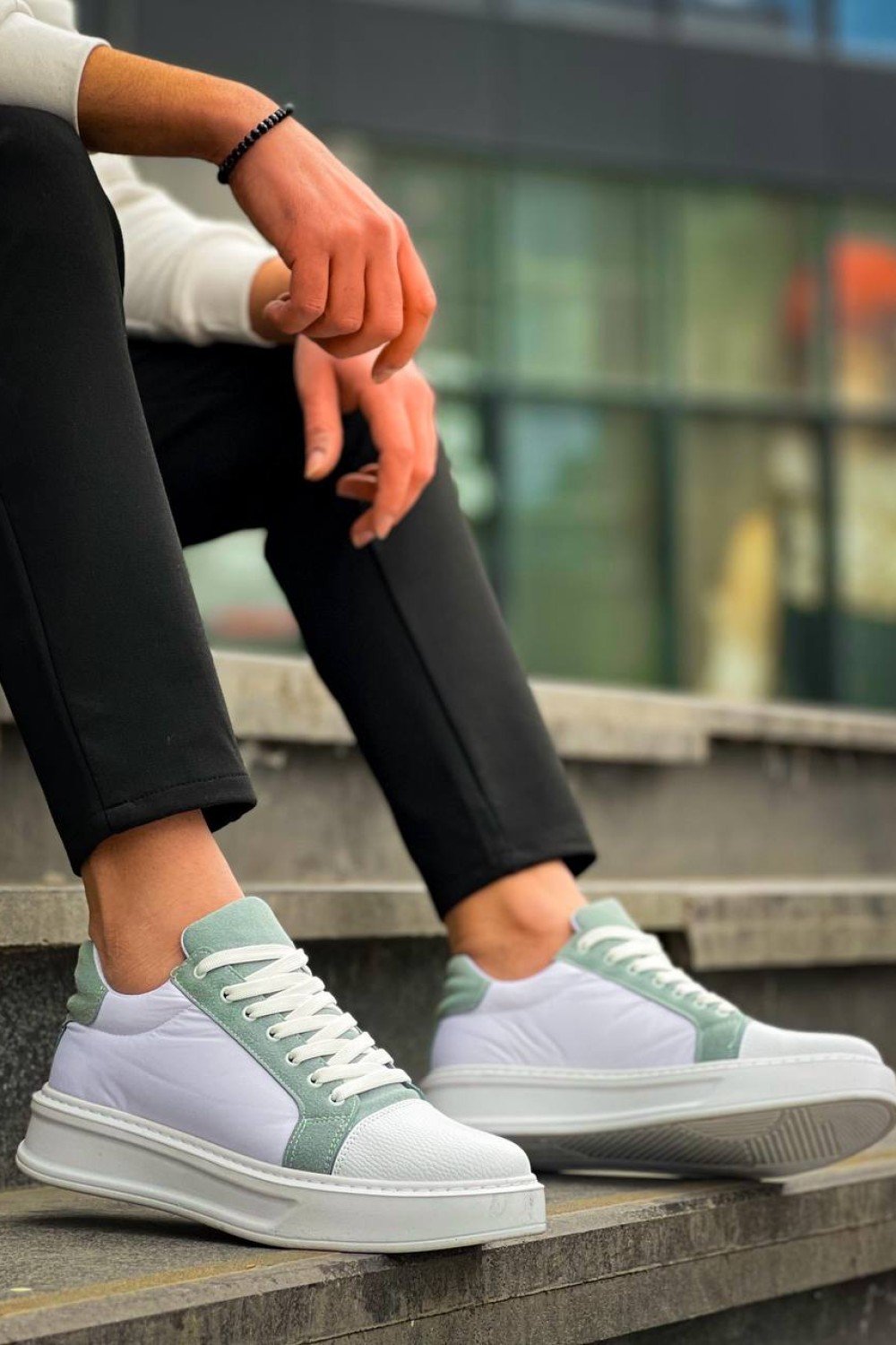 KB-X46 Kuback Beyaz Bebe Mavi Yüksek Beyaz Taban Günlük Spor Ayakkabı