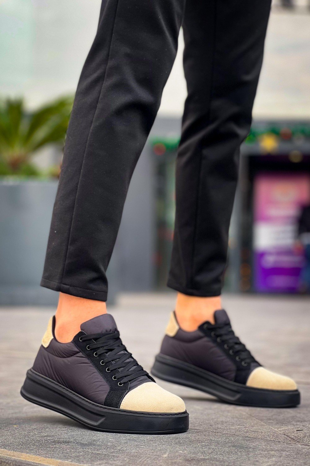 KB-X46 Kuback Siyah Bej Yüksek Siyah Taban Günlük Spor Ayakkabı KB-X46 Kuback Siyah Bej Yüksek Siyah Taban Günlük Spor Ayakkabı