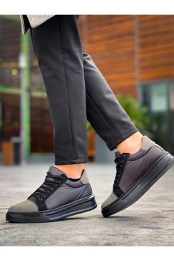 KB-X46 Kuback Siyah Gri Yüksek Siyah Taban Günlük Spor Ayakkabı KB-X46 Kuback Siyah Gri Yüksek Siyah Taban Günlük Spor Ayakkabı