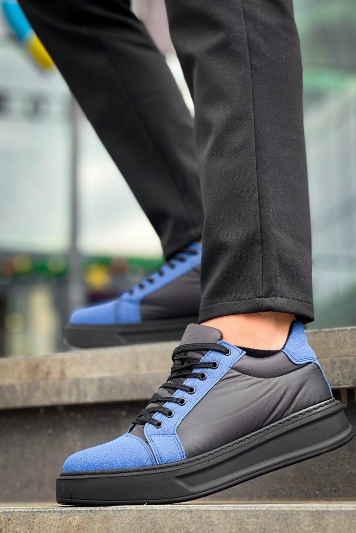 KB-X46 Kuback Siyah Sax Mavi Yüksek Siyah Taban Günlük Spor Ayakkabı