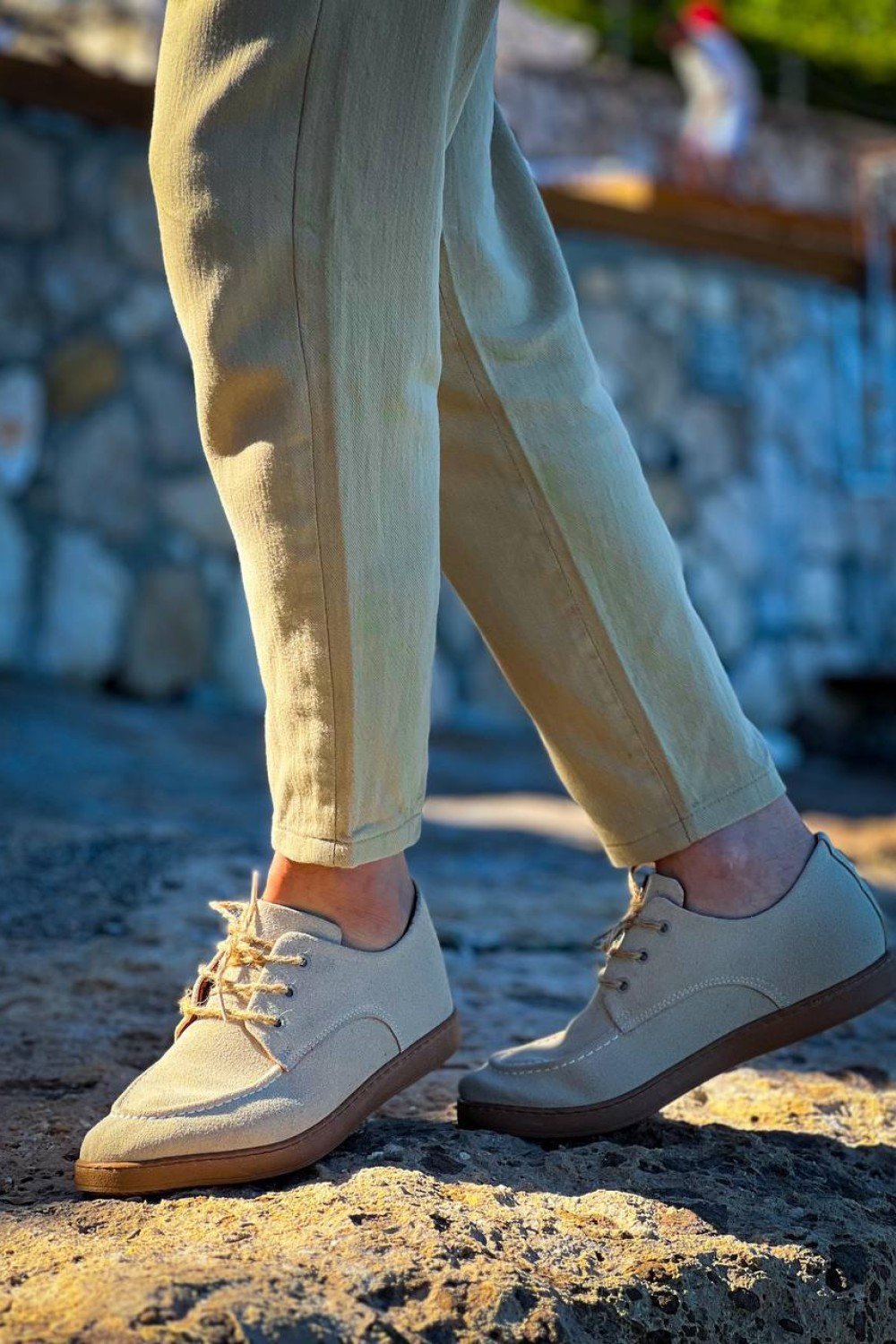 KB-X5 Kuback Bej  Süet Bağcıklı  Günlük Erkek Ayakkabı