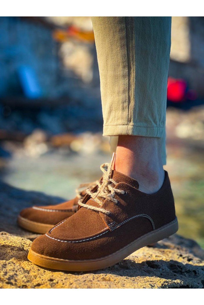 KB-X5 Kuback Kahve Süet Bağcıklı  Günlük Erkek Ayakkabı