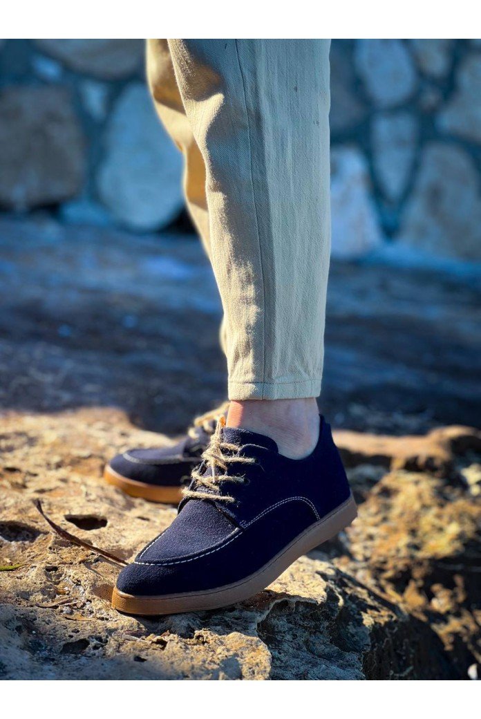 KB-X5 Kuback Lacivert  Süet Bağcıklı  Günlük Erkek Ayakkabı