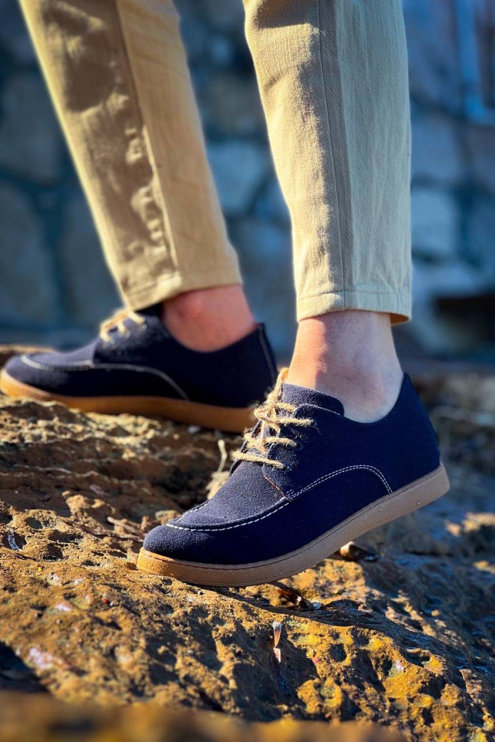 KB-X5 Kuback Lacivert  Süet Bağcıklı  Günlük Erkek Ayakkabı