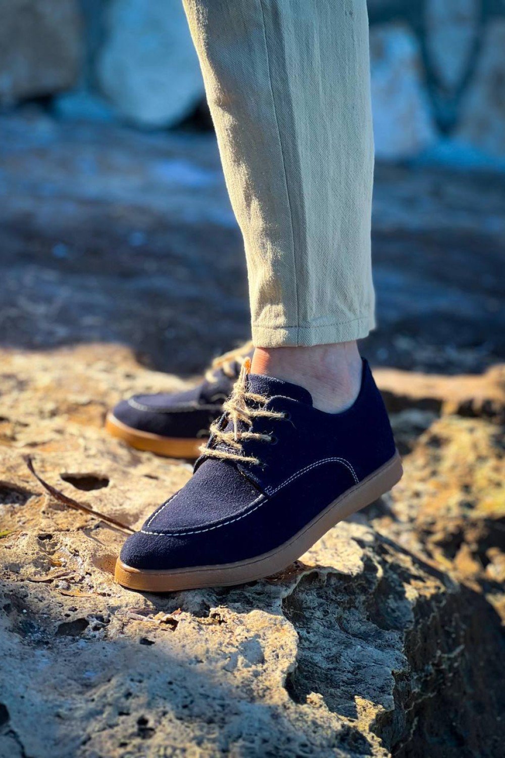 KB-X5 Kuback Lacivert  Süet Bağcıklı  Günlük Erkek Ayakkabı