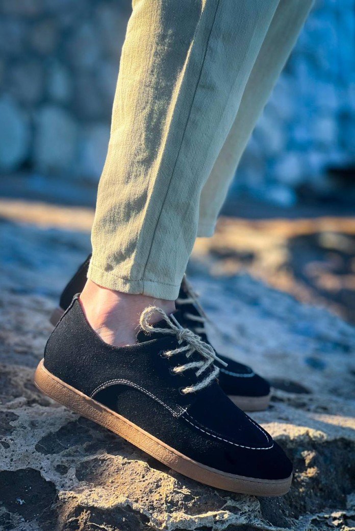 KB-X5 Kuback Siyah  Süet Bağcıklı  Günlük Erkek Ayakkabı