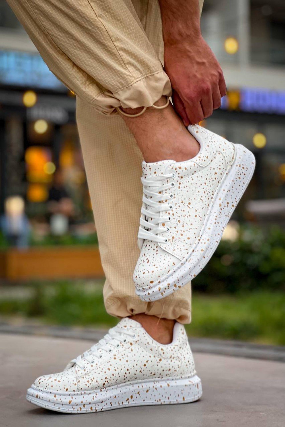 KB-X500 Kuback Beyaz Gold Bağcıklı Günlük Erkek Ayakkabı KB-X500 Kuback Beyaz Gold Bağcıklı Günlük Erkek Ayakkabı