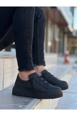 KB-X502 Kuback Siyah Cilt Yüksek Siyah Taban Bağcık Detaylı Lastikli Günlük Erkek Ayakkabı KB-X502 Kuback Siyah Cilt Yüksek Siyah Taban Bağcık Detaylı Lastikli Günlük Erkek Ayakkabı