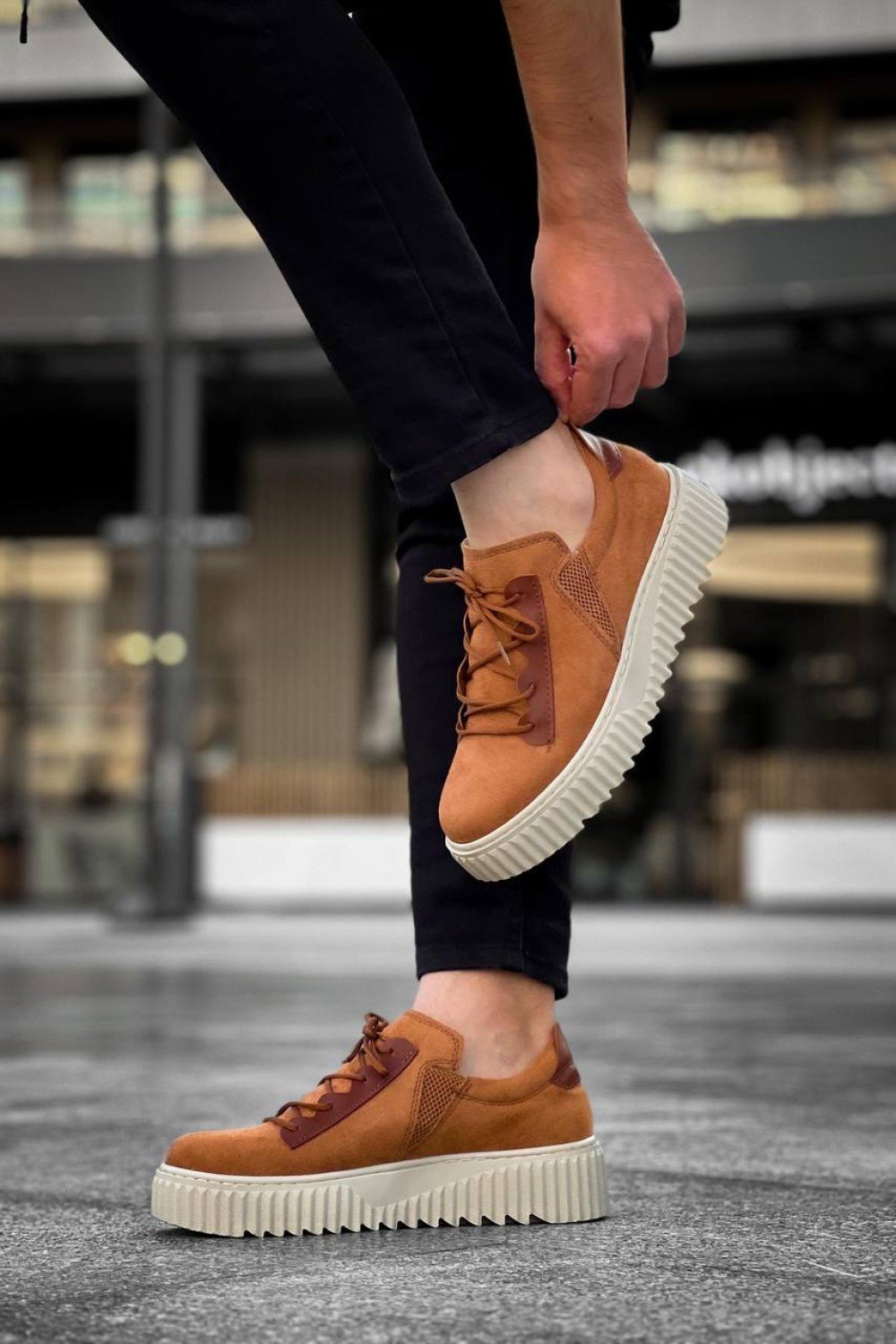 KB-X502 Kuback Taba Süet Yüksek Bej Taban Bağcık Detaylı Lastikli Günlük Erkek Ayakkabı KB-X502 Kuback Taba Süet Yüksek Bej Taban Bağcık Detaylı Lastikli Günlük Erkek Ayakkabı
