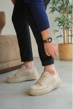 KB-X516 Kuback Bej Süet Günlük Erkek Ayakkabı