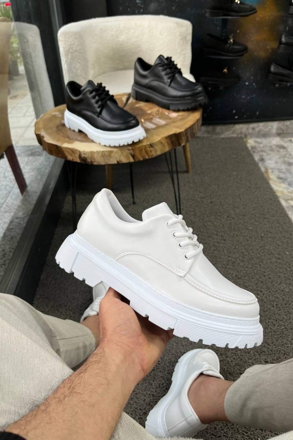 KB-X6 Kuback Beyaz Cilt Günlük Erkek Ayakkabı