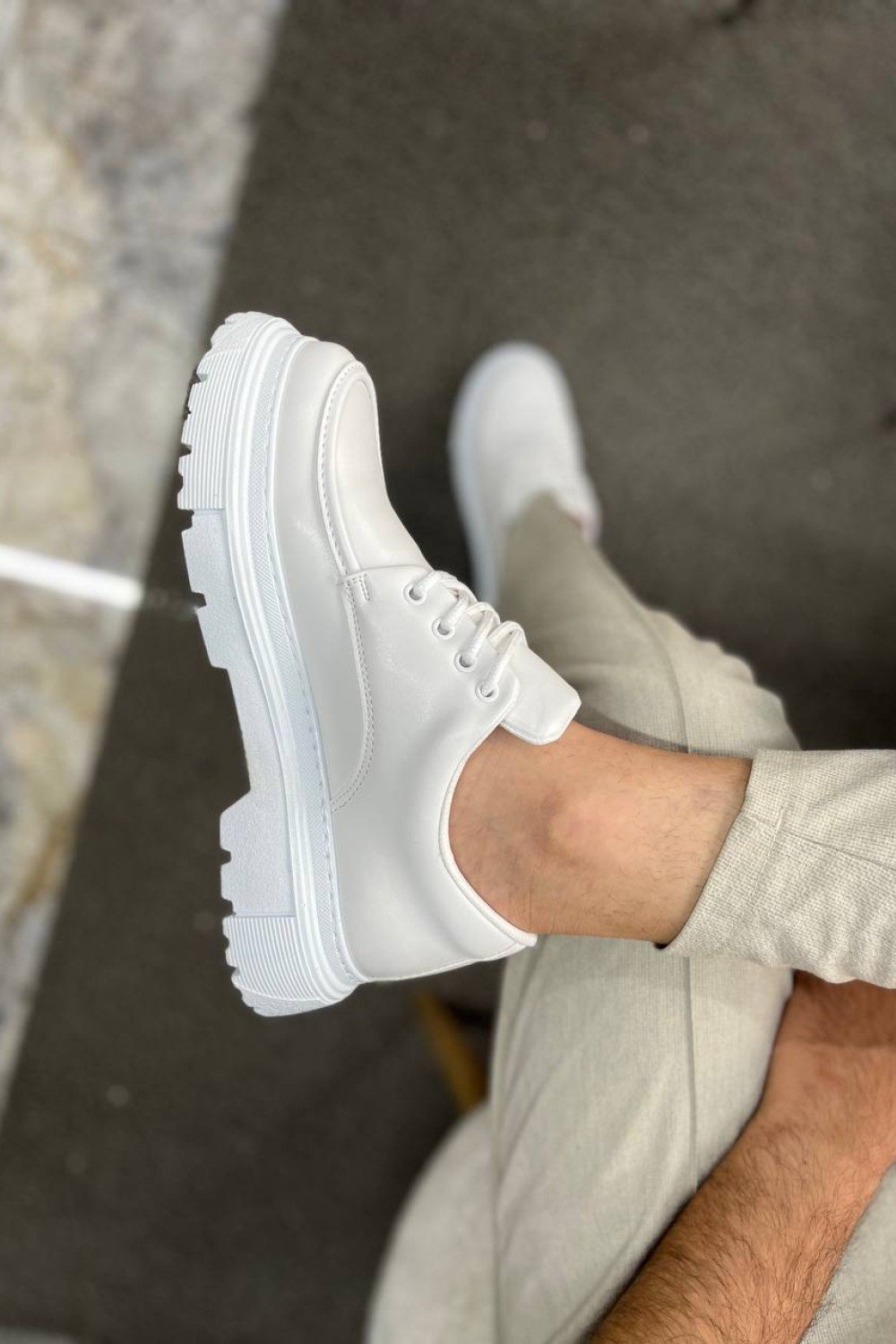 KB-X6 Kuback Beyaz Cilt Günlük Erkek Ayakkabı