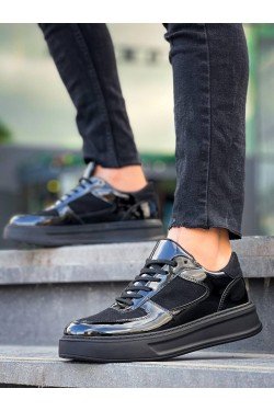 KB-X8 Kuback Siyah Rugan Yüksek Siyah Taban Günlük Spor Ayakkabı