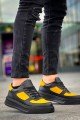 KB-X8 Kuback Siyah Sarı Cilt Yüksek Taban Günlük Spor Ayakkabı