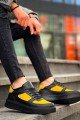 KB-X8 Kuback Siyah Sarı Cilt Yüksek Taban Günlük Spor Ayakkabı