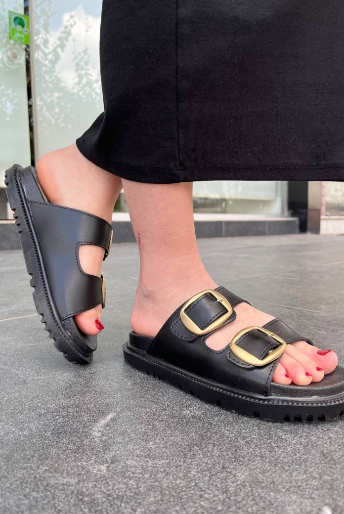 KBTX-1 Kuback Siyah Günlük Kadın Terlik