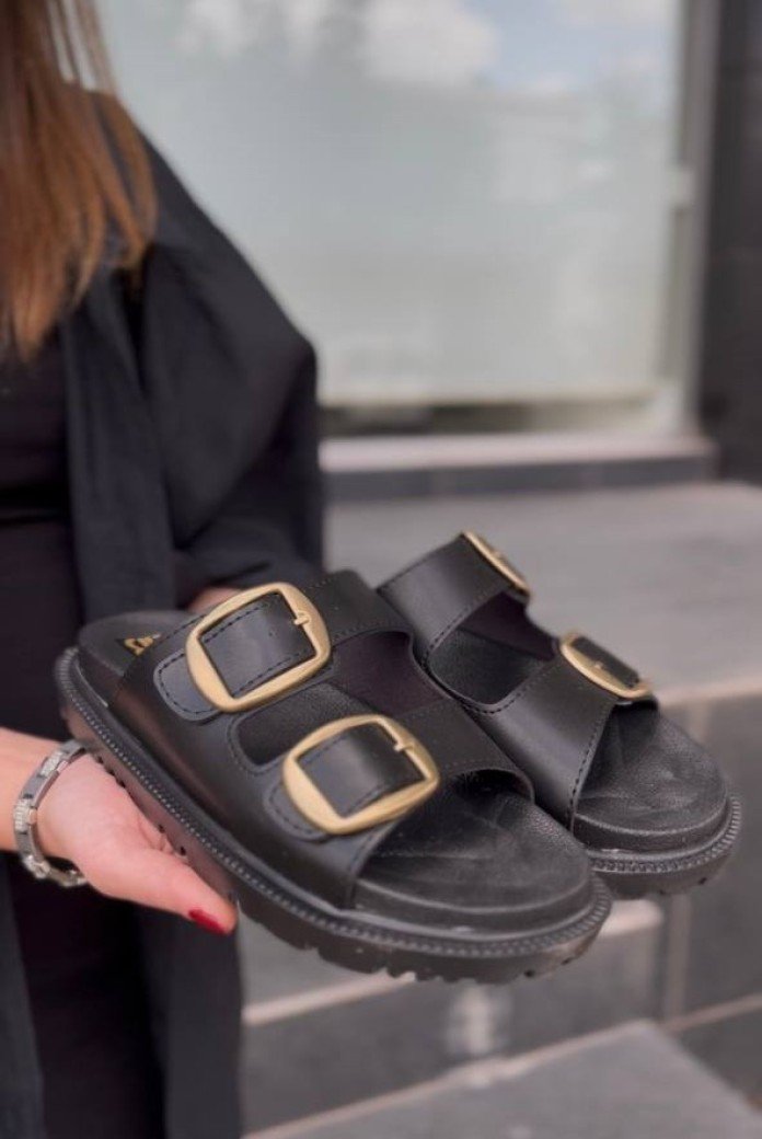 KBTX-1 Kuback Siyah Günlük Kadın Terlik