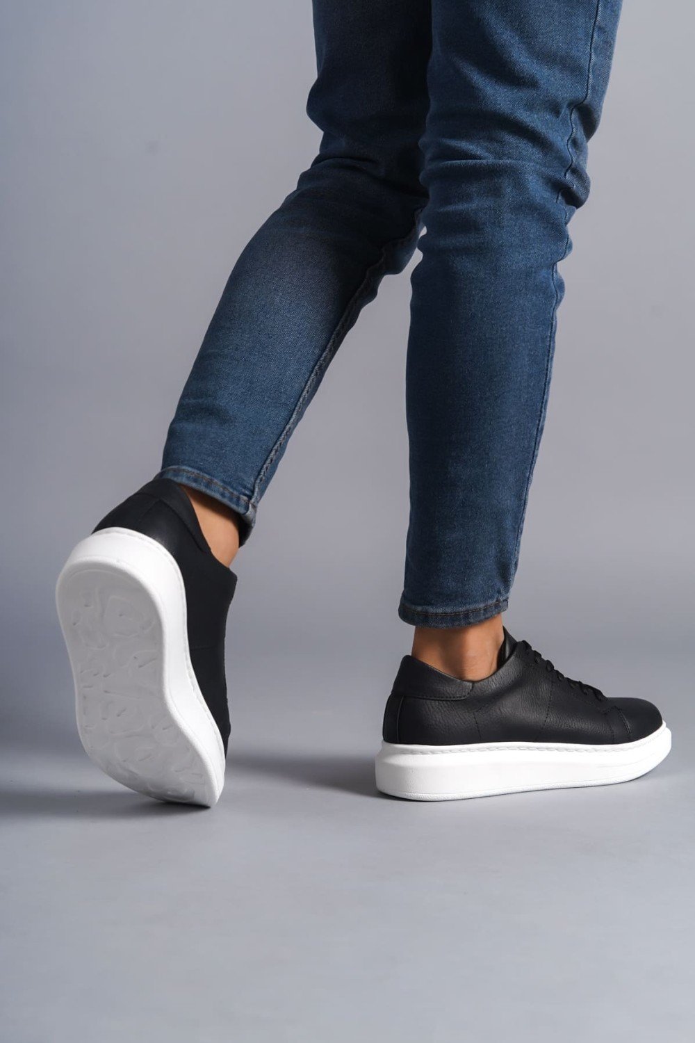 SLW151 Boost Bağcıklı Cilt Erkek Günlük Sneaker Ayakkabı CBT - Siyah SLW151 Boost Bağcıklı Cilt Erkek Günlük Sneaker Ayakkabı CBT - Siyah