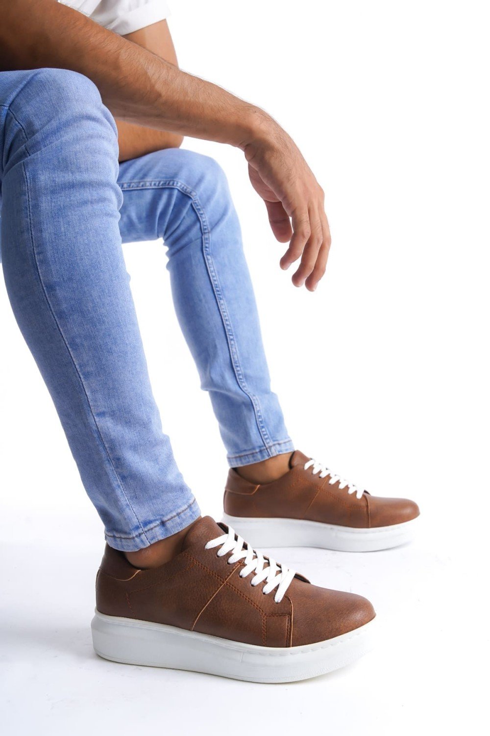 SLW151 Boost Bağcıklı Cilt Erkek Günlük Sneaker Ayakkabı CBT - Taba SLW151 Boost Bağcıklı Cilt Erkek Günlük Sneaker Ayakkabı CBT - Taba