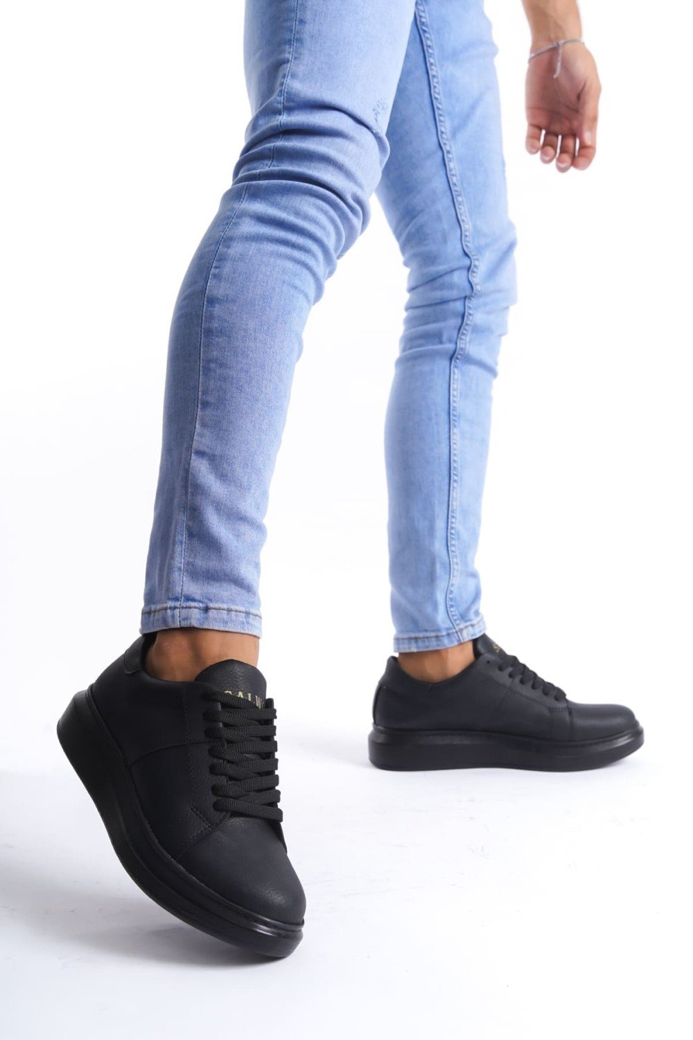 SLW151 Boost Bağcıklı Cilt Erkek Günlük Sneaker Ayakkabı CST - Siyah SLW151 Boost Bağcıklı Cilt Erkek Günlük Sneaker Ayakkabı CST - Siyah