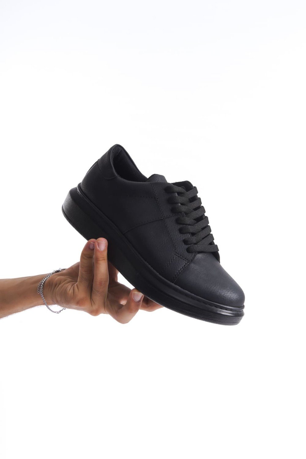 SLW151 Boost Bağcıklı Cilt Erkek Günlük Sneaker Ayakkabı CST - Siyah SLW151 Boost Bağcıklı Cilt Erkek Günlük Sneaker Ayakkabı CST - Siyah