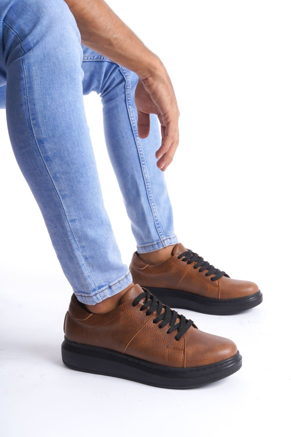 SLW151 Boost Bağcıklı Cilt Erkek Günlük Sneaker Ayakkabı CST - Taba SLW151 Boost Bağcıklı Cilt Erkek Günlük Sneaker Ayakkabı CST - Taba