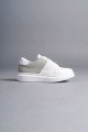 SLW151 Boost Bağcıklı Cilt Süet Erkek Günlük Sneaker Ayakkabı CSBT - Beyaz/Gri