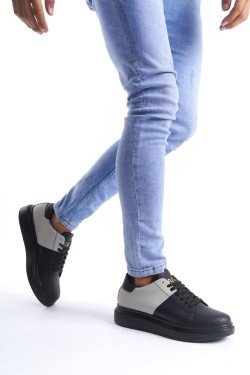 SLW151 Boost Bağcıklı Cilt Süet Erkek Günlük Sneaker Ayakkabı CSST - Siyah/Gri SLW151 Boost Bağcıklı Cilt Süet Erkek Günlük Sneaker Ayakkabı CSST - Siyah/Gri