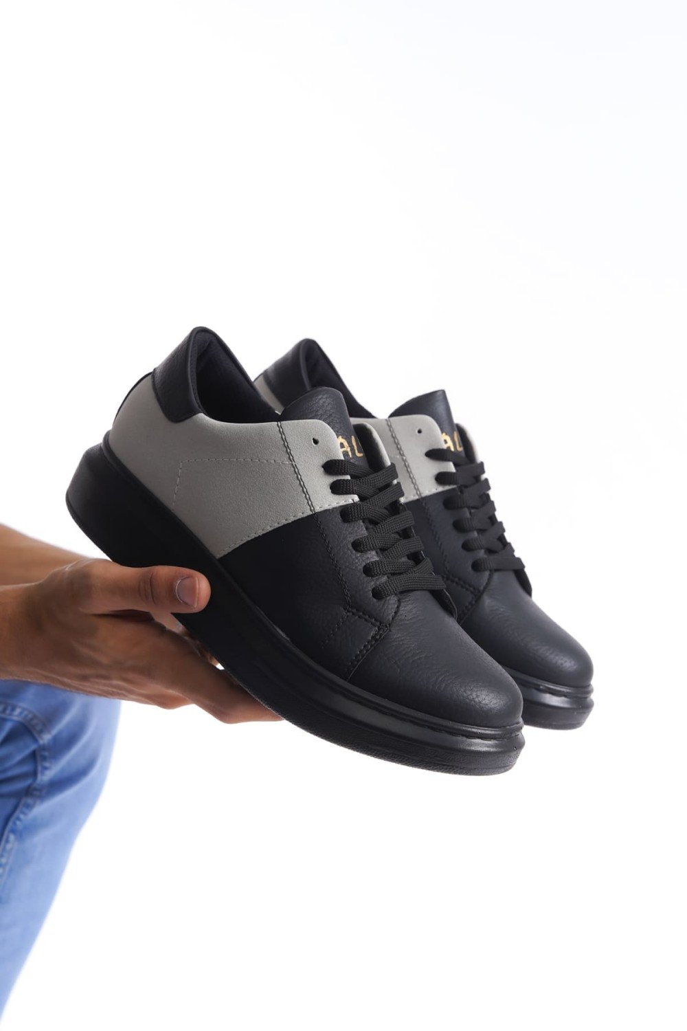 SLW151 Boost Bağcıklı Cilt Süet Erkek Günlük Sneaker Ayakkabı CSST - Siyah/Gri SLW151 Boost Bağcıklı Cilt Süet Erkek Günlük Sneaker Ayakkabı CSST - Siyah/Gri