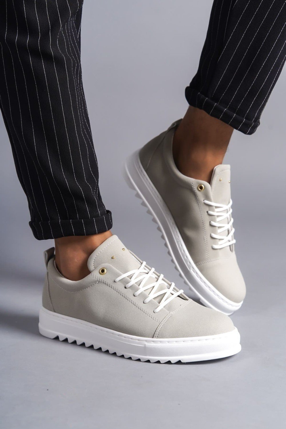 SLW152 Cool Bağcıklı Süet Erkek Günlük Spor Klasik Ayakkabı SBT - Gri